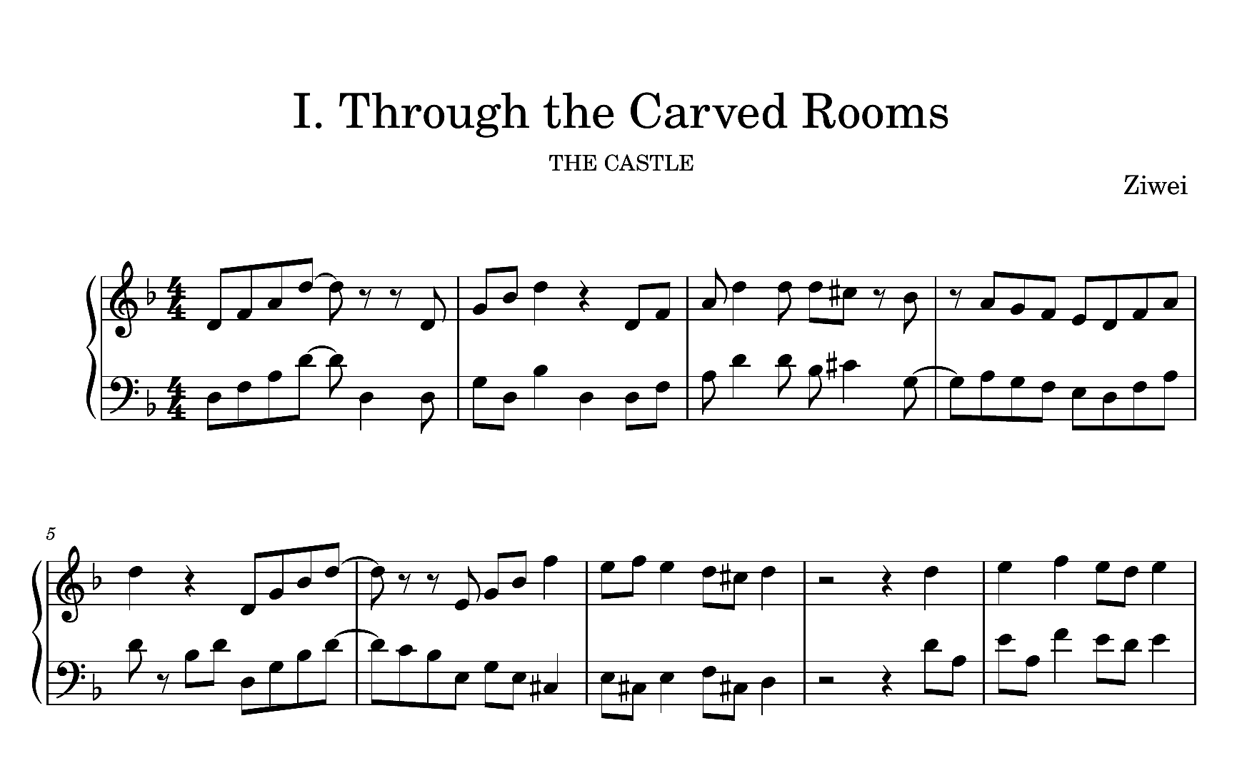 Score preview for Through the Carved Rooms